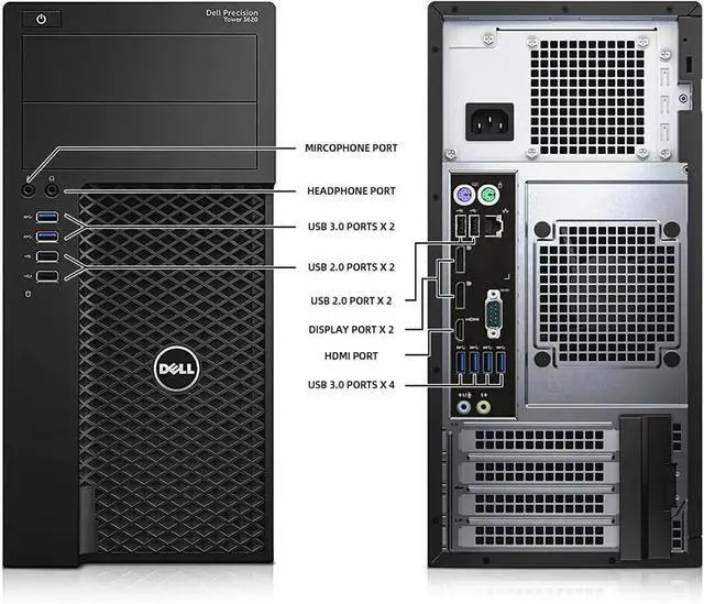 Alt view image 2 of 4 - DELL Precision 3620 Desktop Tower Computer PC, Intel Core i5-6500 6th Gen Up to 3.60GHz, 6MB Cache, 16GB DDR4 RAM, 512GB SSD, Wireless Keyboard and Mouse, Built-in Wi-Fi, Windows 11 Pro