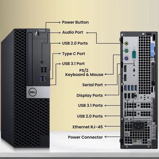 Alt view image 2 of 5 - Dell Optiplex 5070 Business Desktop Computer PC, Intel Core i7-9700 Upto 4.70GHz, 12MB Cache, 8GB DDR4 RAM, 256GB SSD, 500GB HDD, Wireless Keyboard and Mouse, Wi-Fi Adapter, Windows 11 Pro