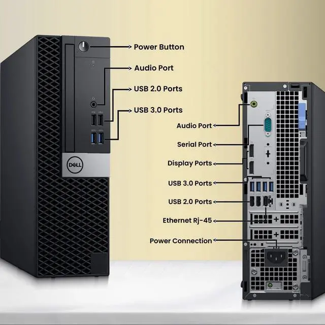 Alt view image 2 of 5 - Dell Optiplex Business Desktop Computer PC, intel i7-7700 7th Gen 3.60GHz, 8GB DDR4 RAM, 128GB SSD, 500GB HDD, Keyboard and Mouse, Built-in Wi-Fi, Windows 11 Pro (Refurbished)