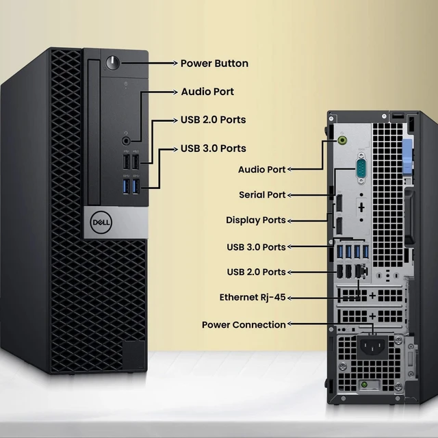 Alt view image 2 of 6 - Dell Optiplex Business Desktop Computer PC, intel i7-7700 7th Gen 3.60GHz, 16GB DDR4 RAM, 128GB SSD, 24 Inch LED Monitor, HDMI, Display Port, Keyboard and Mouse, Built-in Wi-Fi, Windows 11 Pro