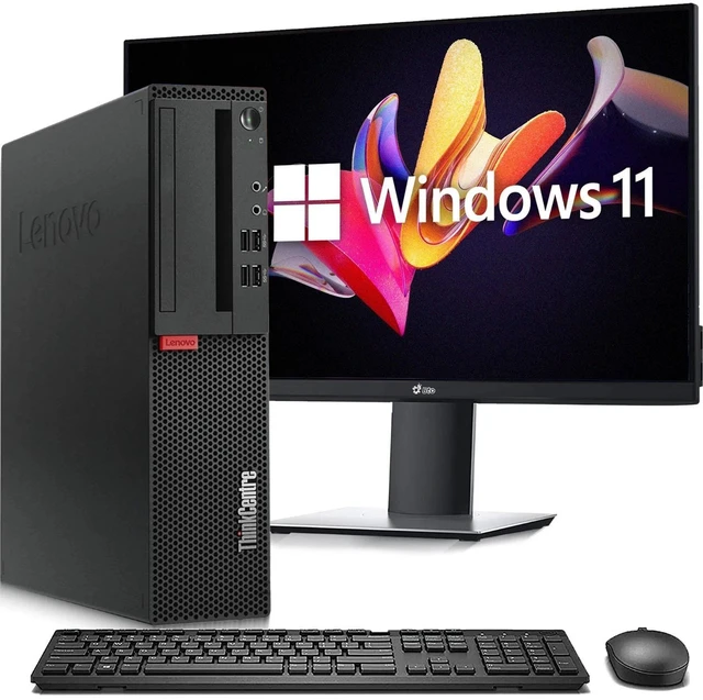 Main image of Lenovo Think Center M710 Business Desktop Computer PC, Intel Core i3-6100 3.70 GHz,16GB DDR4 RAM, 128GB SSD, Display Ports, 24 Inch LED Monitor, Wireless Keyboard and Mouse, Wi-Fi Windows 11 (Renewed)