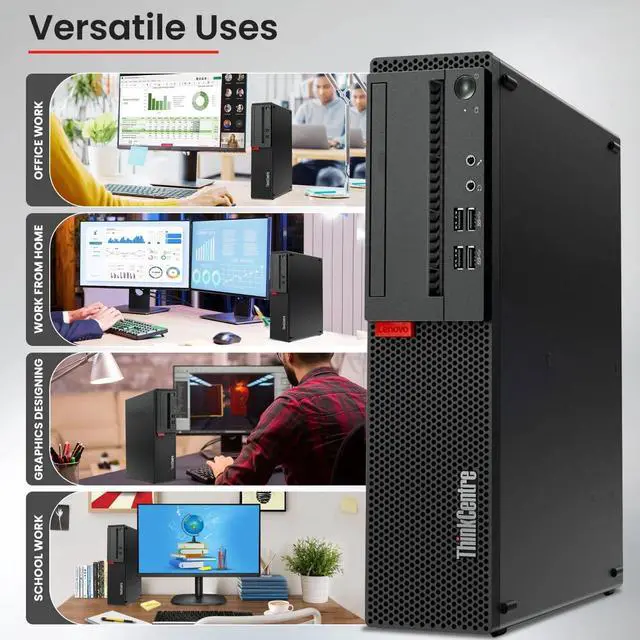 Alt view image 6 of 6 - Lenovo Think Center M710 Business Desktop Computer PC, Intel Core i3-6100 3.70 GHz, 3MB Cache, 16GB DDR4 RAM, 512GB SSD, Display Ports, Built-in Wi-Fi, Keyboard and Mouse, Windows 11 (Renewed)