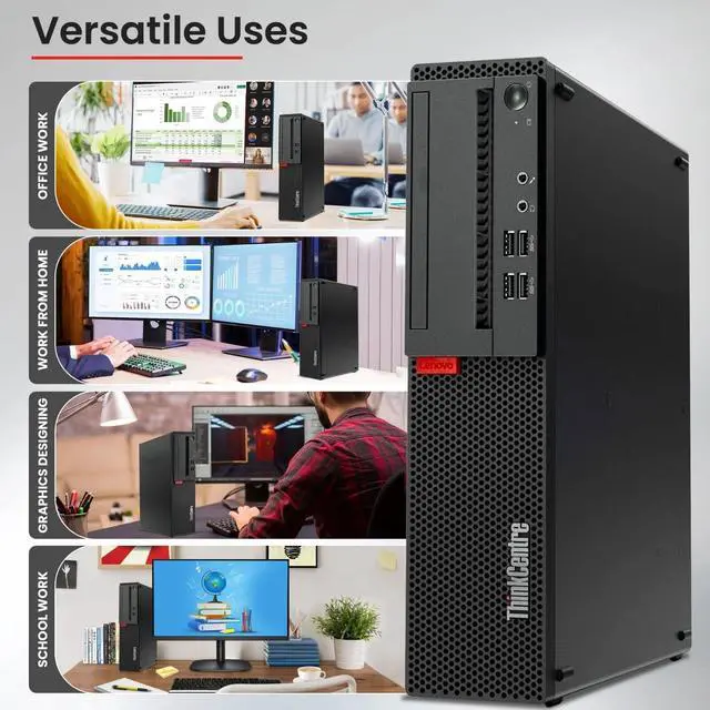 Alt view image 7 of 7 - Lenovo ThinkCenter M710 Business Desktop Computer PC, Intel Core i3-6100 3.70 GHz, 3MB Cache, 16GB DDR4 RAM, 1TB SSD, Display Ports, Built-in Wi-Fi, Keyboard and Mouse, Windows 11 (Renewed)