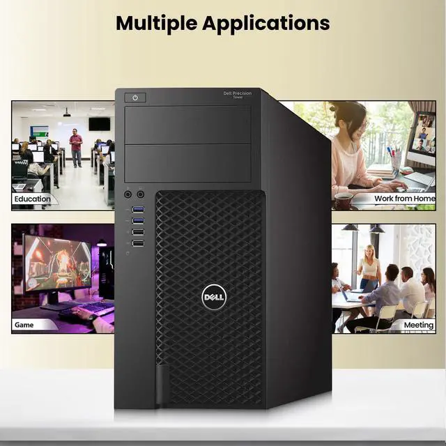 Alt view image 6 of 6 - Dell Precision 3620 Desktop Gaming Tower PC, Intel Core i5-7500, 16GB RAM, 256GB SSD, NVIDIA GTX 1050, HDMI, Display Port, RGB Keyboard and Mouse, RGB Speakers, Wi-Fi, Windows 11 Pro (Refurbished)