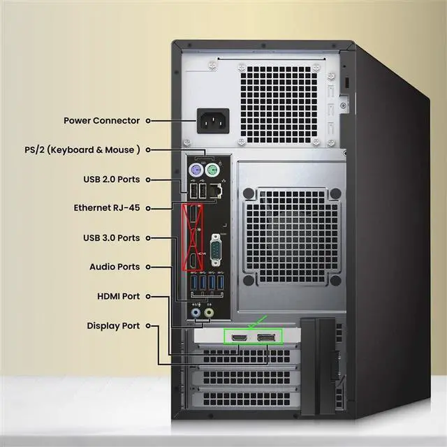 Alt view image 3 of 6 - Dell Precision 3620 Gaming Desktop Computer, Intel Core i7-6700, 16GB RAM, 256GB SSD, NVIDIA GT 1030, HDMI, Display Port, RGB Keyboard and Mouse, RGB Headphones, WiFi, Window 11 Pro, Tower Workstation