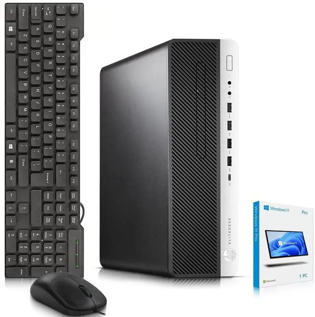 Main image of HP EliteDesk 800 G3 Desktop Computer, Intel Core i5-7500, 8GB DDR4 RAM, 128GB Nvme SSD, 500GB HDD, Intel HD Graphics 630, Display Port, Keyboard and Mouse, Wi-Fi, Windows 11 Pro, Home and Office PC