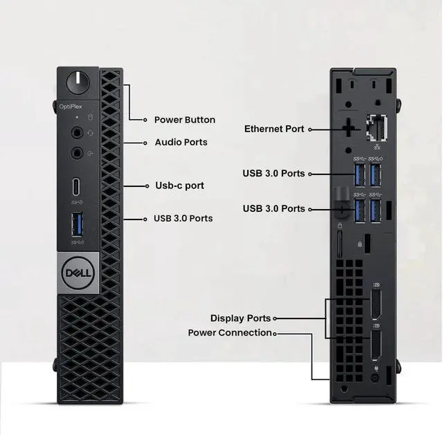 Alt view image 2 of 6 - Dell OptiPlex 5060 Mini Desktop PC, Intel i7-8700T , 8GB DDR4 RAM, 256GB NVMe SSD, 24 Inch LED Monitor, Display Ports, Built-in Wifi, Keyboard and Mouse, Home and Office PC, Windows 11 Pro