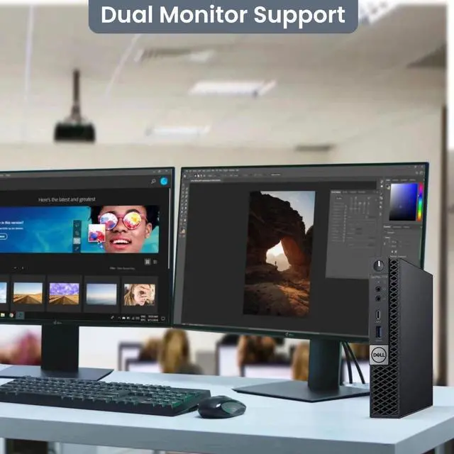Alt view image 5 of 6 - Dell OptiPlex 5060 Mini Desktop PC, Intel i7-8700T , 8GB DDR4 RAM, 256GB NVMe SSD, 24 Inch LED Monitor, Display Ports, Built-in Wifi, Keyboard and Mouse, Home and Office PC, Windows 11 Pro