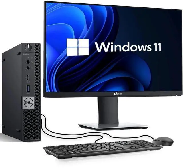 Main image of Dell OptiPlex 5060 Mini Desktop PC, Intel i7-8700T , 8GB DDR4 RAM, 256GB NVMe SSD, 24 Inch LED Monitor, Display Ports, Built-in Wifi, Keyboard and Mouse, Home and Office PC, Windows 11 Pro