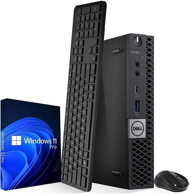 Main image of Dell OptiPlex 5060 Micro Desktop Computer, Intel Core i7-8700T, 16GB DDR4 RAM, 256GB NVMe SSD, Display Ports, Built-in Wifi, Wireless Keyboard and Mouse, Home and Office PC, Windows 11 Pro