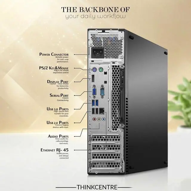 Alt view image 3 of 6 - Lenovo m700 Business Desktop Computer, Intel Core i5-6500, 6MB Cache Memory, 8GB RAM, 512GB NVMe SSD, 24 Inch LED Monitor, Home and office PC, Wireless Keyboard and Mouse, Built-in Wi-Fi , Windows 11
