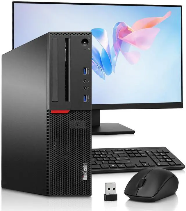 Main image of Lenovo m700 Business Desktop Computer, Intel Core i5-6500, 6MB Cache Memory, 8GB RAM, 512GB NVMe SSD, 24 Inch LED Monitor, Home and office PC, Wireless Keyboard and Mouse, Built-in Wi-Fi , Windows 11