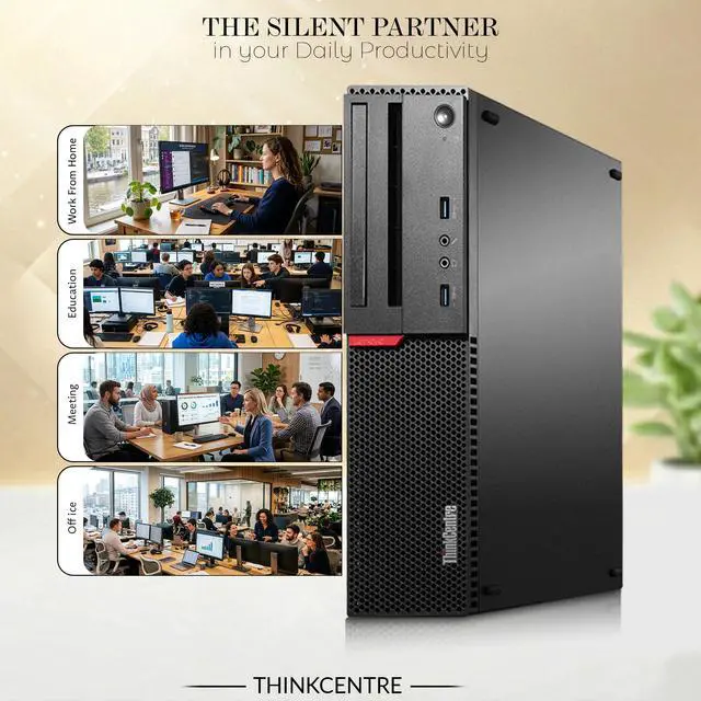 Alt view image 6 of 6 - Lenovo m700 Business Desktop Computer, Intel Core i5-6500, 6MB Cache Memory, 8GB RAM, 512GB NVMe SSD, 24 Inch LED Monitor, Home and office PC, Wireless Keyboard and Mouse, Built-in Wi-Fi , Windows 11