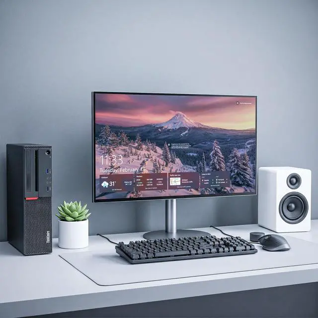 Alt view image 5 of 6 - Lenovo m700 Desktop Business PC, Intel Core i5-6500, 6MB Cache Memory, 16GB RAM, 256GB NVMe SSD, Home and office PC, Keyboard and Mouse, Built-in Wi-Fi , Windows 11 Pro (Refurbished)