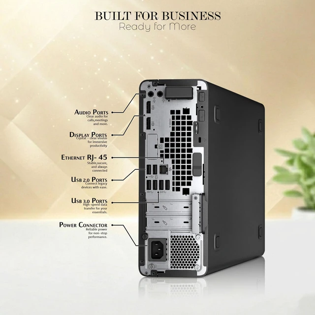 Alt view image 3 of 6 - HP Prodesk 600 G5 Business Desktop Computer, Intel Core i7-9700, 12 MB Intel Smart Cache, 8GB DDR4 RAM, 256GB SSD, 500GB HDD, Wireless Keyboard and Mouse, WiFi, Windows 11 Pro, Home and office PC
