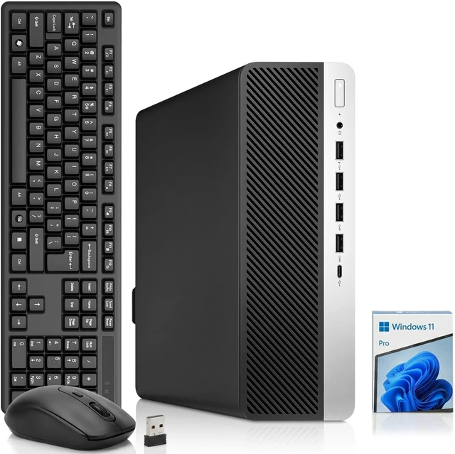 Main image of HP Prodesk 600 G5 Business Desktop Computer, Intel Core i7-9700, 12 MB Intel Smart Cache, 8GB DDR4 RAM, 256GB SSD, 500GB HDD, Wireless Keyboard and Mouse, WiFi, Windows 11 Pro, Home and office PC