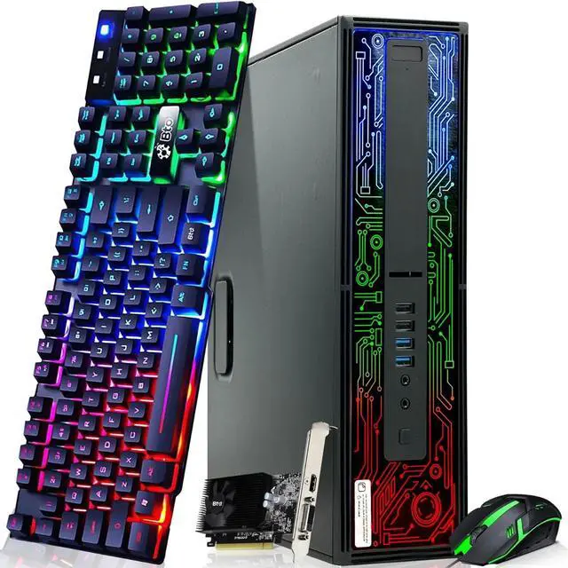 Main image of HP Elitedesk 800 G2 RGB Gaming Desktop PC, Intel Core i5-6500, 6 MB Intel Smart Cache, 16GB DDR4 RAM, 256GB SSD, NVIDIA GT 1030, RGB Keyboard and Mouse, WiFi, Windows 11 Pro