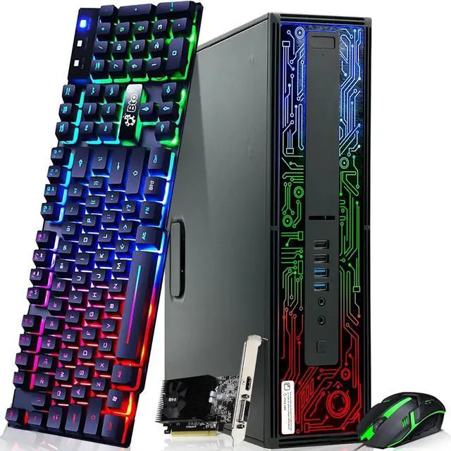 Main image of HP Elitedesk 800 G2 RGB Desktop Gaming Computer, Intel Core i7-6700, 8 MB Intel Smart Cache, 16GB DDR4 RAM, 512GB SSD, NVIDIA GTX 1050Ti, RGB Keyboard and Mouse, Wi-Fi, Windows 11 Pro, Refurbished