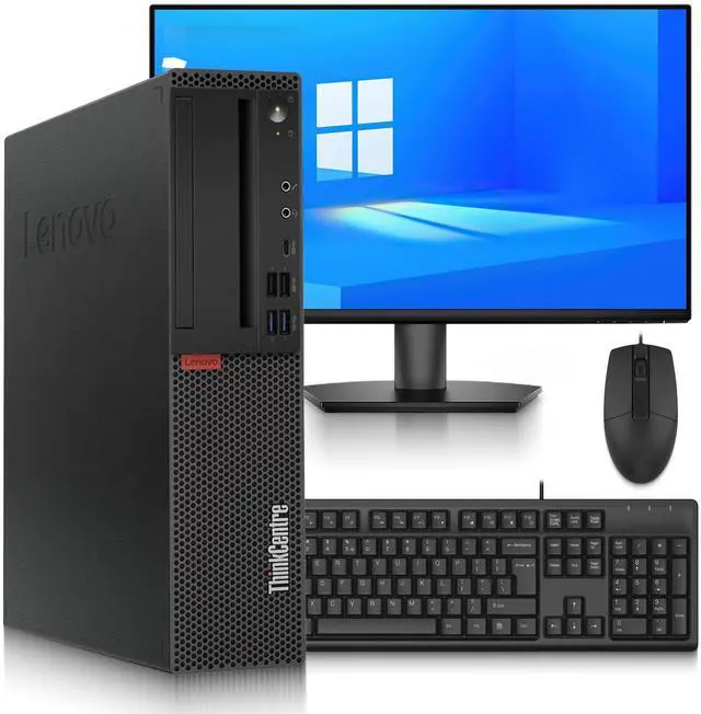 Main image of Lenovo ThinkCentre M920s Personal Desktop PC, Intel Core i5-8500, 8GB RAM, 256GB SSD, 24 Inch LED Monitor, Intel UHD Graphics 630, Keyboard and Mouse, Built-in Wi-Fi, Windows 11 Pro (Renewed)