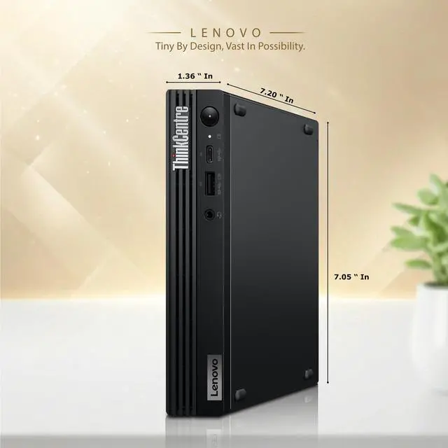 Alt view image 3 of 5 - Lenovo Thinkcentre M75q Mini Desktop Computer PC, 16GB RAM, 512GB SSD, AMD Ryzen 5 Pro 4650GE, HDMI, Display Port, Support 2-Monitor 4K, Keyboard and Mouse, Wi-Fi, Home and Office PC, Desktop PC