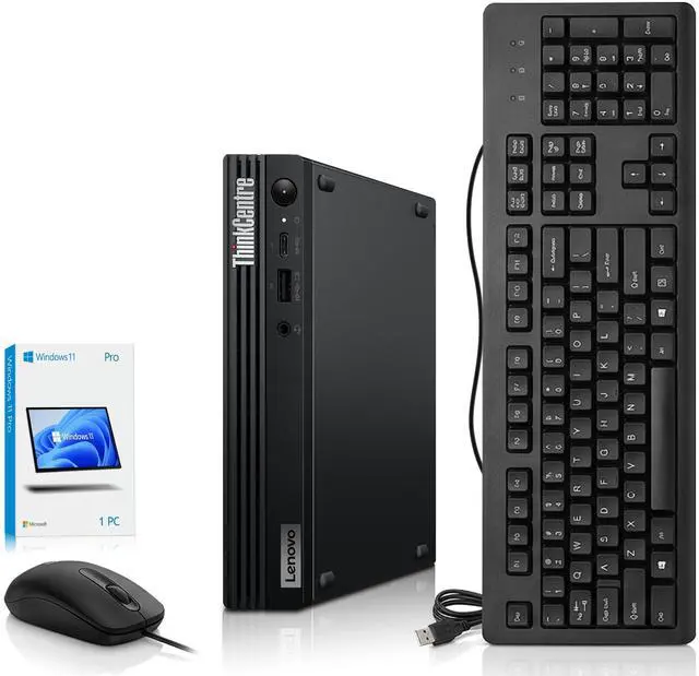 Main image of Lenovo Thinkcentre M75q Mini Desktop Computer PC, 16GB RAM, 512GB SSD, AMD Ryzen 5 Pro 4650GE, HDMI, Display Port, Support 2-Monitor 4K, Keyboard and Mouse, Wi-Fi, Home and Office PC, Desktop PC
