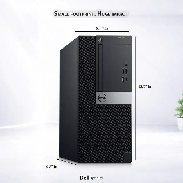 Alt view image 4 of 5 - Dell Optiplex 7060 Tower Desktop PC, Intel Core i5-8500 (3.00 GHz), 8GB DDR4 RAM, 256GB SSD, 24 Inch LED Monitor, Keyboard and Mouse, WiFI, Windows 11 Professional, Home and office PC (Refurbished)