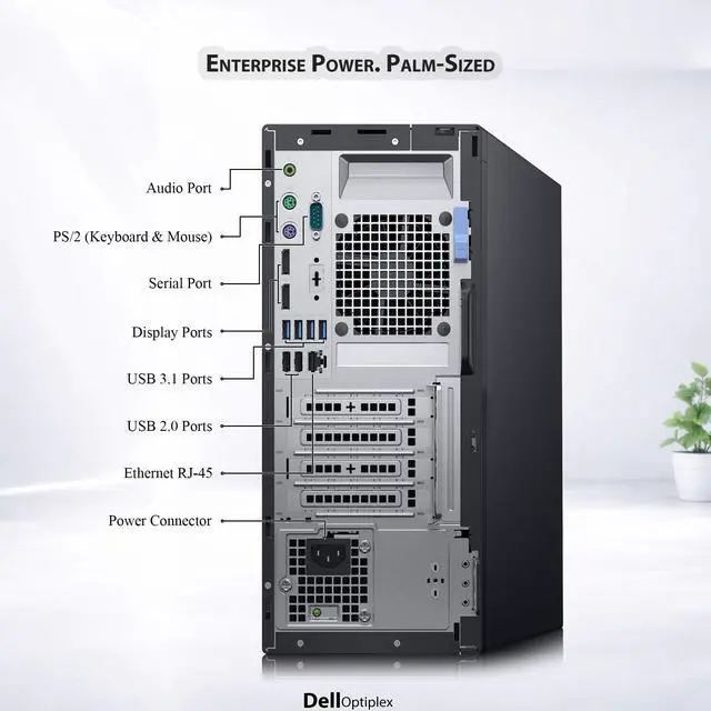 Alt view image 3 of 5 - Dell OptiPlex 7060 Tower Desktop Computer, Intel Core i5-8500 (3.00 GHz), 8GB DDR4 RAM, 1TB SSD, Wireless Keyboard and Mouse, Built-in Wi-Fi, Windows 11 Professional, Home and office PC (Refurbished)