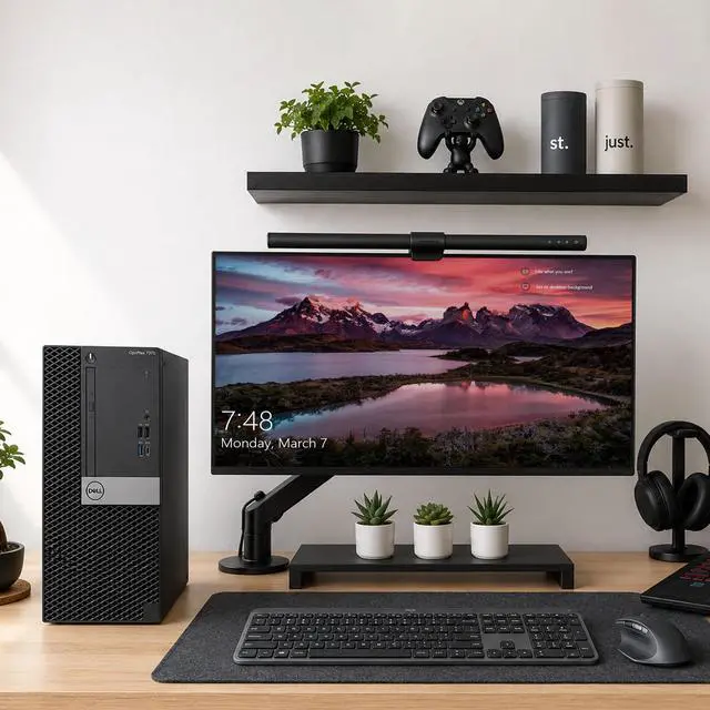 Alt view image 5 of 5 - Dell OptiPlex 7060 Tower Desktop Computer, Intel Core i5-8500 (3.00 GHz), 8GB DDR4 RAM, 1TB SSD, Wireless Keyboard and Mouse, Built-in Wi-Fi, Windows 11 Professional, Home and office PC (Refurbished)