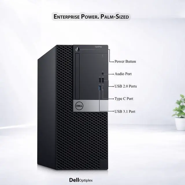 Alt view image 2 of 5 - Dell OptiPlex 7060 Desktop Computer Tower, Intel Core i5-8500 (3.00 GHz), 16GB DDR4 RAM, 512GB SSD, Keyboard and Mouse, Built-in Wi-Fi, Windows 11 Professional, Home and office PC (Refurbished)