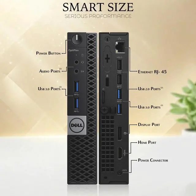Alt view image 2 of 5 - Dell OptiPlex 3040 Business Mini PC, Intel Core i7-6700T , 8GB RAM, 512GB SSD, HDMI, Display Port, Wireless Keyboard and Mouse, Wi-Fi, Windows 11 Professional, Home and office PC