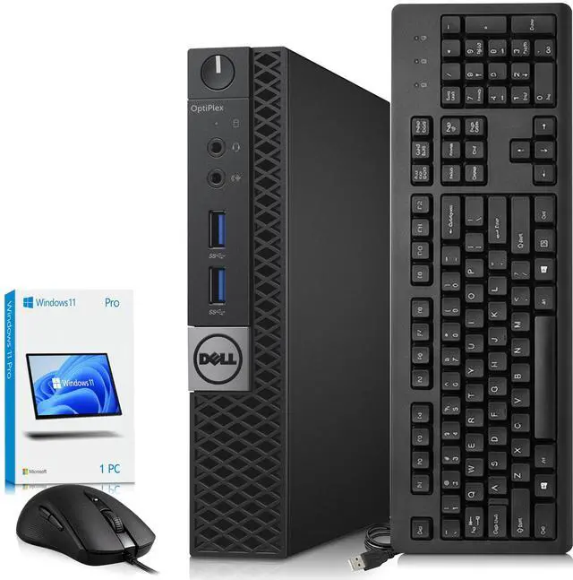 Main image of Dell Optiplex 3040 Desktop Tiny PC, Intel Core i7-6700T , 16GB RAM, 128GB SSD, HDMI, Display Port, Intel HD Graphics, Keyboard and Mouse, Wi-Fi, Windows 11 Professional, Home and office PC