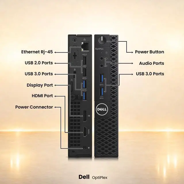 Alt view image 2 of 5 - Dell OptiPlex 3050 Mini Desktop PC, Intel Core i5-6500T , 8GB RAM, 1TB SSD, Wireless Keyboard and Mouse, Wi-Fi, Windows 11 Professional, Home and office Micro Computer