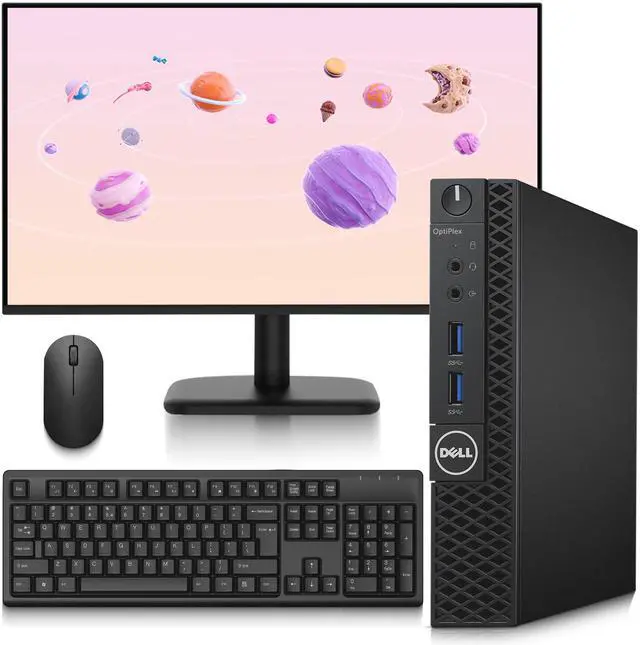 Main image of Dell Optiplex 3050 Mini Desktop PC, Intel Core i5-6500T , 16GB RAM, 128GB SSD, 24 Inch LED Monitor, Wireless Keyboard and Mouse, Wi-Fi, Windows 11 Professional, Home and office Micro Computer