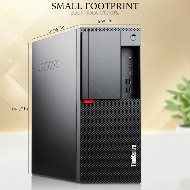 Alt view image 4 of 6 - Lenovo M720t Desktop Tower Computer PC, Intel Core i5-8500, 8GB RAM, 128GB SSD, 500GB HDD, Keyboard and Mouse, Wi-Fi Adapter, Windows 11 Professional (Renewed)