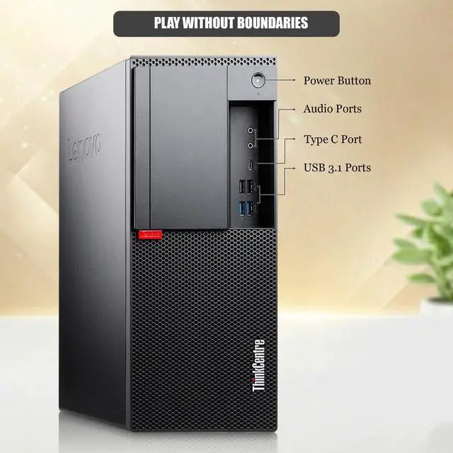 Alt view image 2 of 6 - Lenovo M720t Gaming Desktop Tower PC, Intel Core i5-8500 , 32GB DDR4 RAM, 512GB SSD, AMD Radeon RX-550, RGB Keyboard and Mouse, RGB Sound bar, Wi-Fi, Windows 11 Pro, Gaming Computer (Renewed)