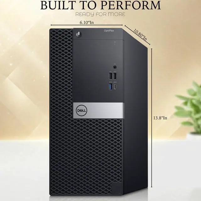 Alt view image 4 of 6 - Dell OptiPlex 7060 Tower Desktop PC, Intel Core i5-8500 (3.00 GHz), 8GB DDR4 RAM, 512GB SSD, Keyboard and Mouse, Built-in Wi-Fi, Windows 11 Professional, Home and office PC (Refurbished)