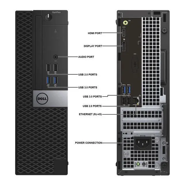 Alt view image 2 of 5 - Dell OptiPlex 3040 Desktop Computer Intel Quad Core i7-6700 up to 4.00GHz, 8GB Ram, 256GB SSD, 24 Inch LED Monitor, Built-in Wi-Fi, Wireless Keyboard & Mouse, Windows 11 Pro, Home and Office PC