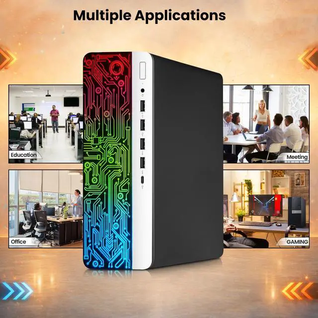 Alt view image 6 of 6 - HP 600 G3 RGB Gaming Computer PC, Intel Core i5-6500 Quad Core up to 3.60GHz, 16GB DDR4 RAM, 256GB SSD, AMD Radeon Rx-550, RGB Keyboard and Mouse, Wi-Fi, Gaming Desktop, Windows 11 Professional