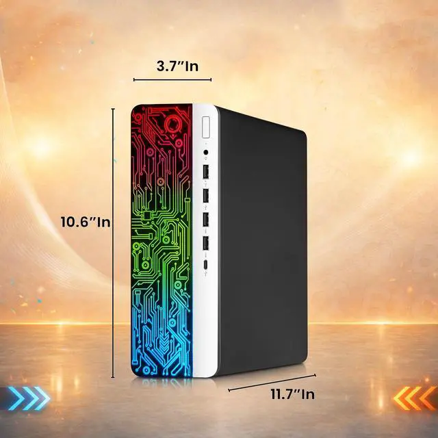 Alt view image 4 of 6 - HP Prodesk 600 G3 RGB Gaming Computer PC, Intel Core i5-6500 Quad Core up to 3.60GHz, 16GB DDR4 RAM, 1TB SSD, AMD Radeon RX 550 Graphics, RGB Keyboard & Mouse, RGB Headphones, Wi-Fi Adapter, Win 11