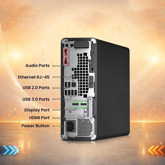 Alt view image 2 of 6 - HP Prodesk 600 G3 RGB Gaming Desktop PC, Intel Core i5-6500 Quad Core up to 3.60GHz, 32GB DDR4 RAM, 256GB SSD, AMD Radeon RX 550 Graphics, RGB Keyboard & Mouse, RGB Speakers, Wi-Fi Adapter, Win 11