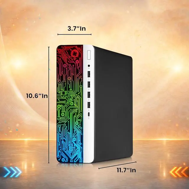 Alt view image 3 of 6 - HP Prodesk 600 G3 RGB Gaming Desktop PC, Intel Core i5-6500 Quad Core up to 3.60GHz, 32GB DDR4 RAM, 256GB SSD, AMD Radeon RX 550 Graphics, RGB Keyboard & Mouse, RGB Speakers, Wi-Fi Adapter, Win 11