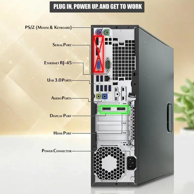 Alt view image 3 of 6 - HP EliteDesk 800 G2 RGB Gaming Computer PC, Intel Core i5-6500 Quad Core up to 3.60 GHz, 16GB DDR4 RAM, 512GB SSD, AMD Radeon RX 550 Graphics, RGB Keyboard & Mouse, RGB Speakers, Wi-Fi, Windows 11 Pro