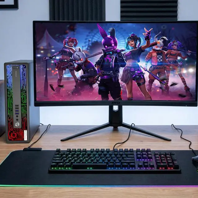 Alt view image 6 of 6 - HP EliteDesk 800 G2 RGB Gaming Computer PC, Intel Core i7-6700 Quad Core up to 4.00 GHz, 16GB DDR4 RAM, 256GB SSD, AMD Radeon RX 550, RGB Keyboard & Mouse, RGB Headset, Wi-Fi, Windows 11 Pro