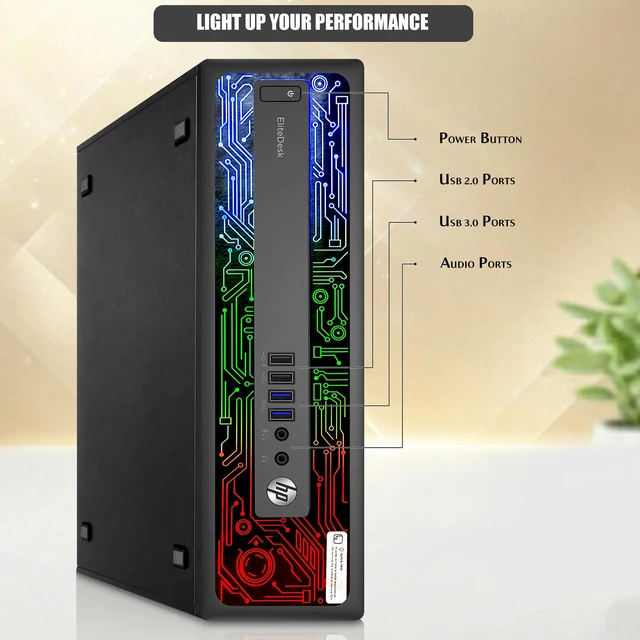 Alt view image 2 of 6 - HP Elitedesk 800 G2 RGB Gaming Computer, Intel Core i7-6700, 8 MB Intel Smart Cache, 16GB DDR4 RAM, 256GB SSD, NVIDIA GTX 1050, RGB Keyboard and Mouse, Wi-Fi, Windows 11 Pro, Desktop Gaming PC