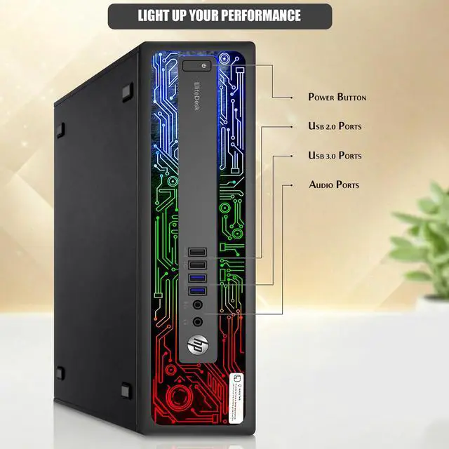 Alt view image 2 of 6 - HP Elitedesk 800 G2 RGB Desktop Gaming PC, Intel Core i5-6500, 6 MB Intel Smart Cache, 16GB DDR4 RAM, 256GB SSD, NVIDIA GT 1030, 24 Inch LED Monitor, RGB Keyboard and Mouse, WiFi, Windows 11 Pro