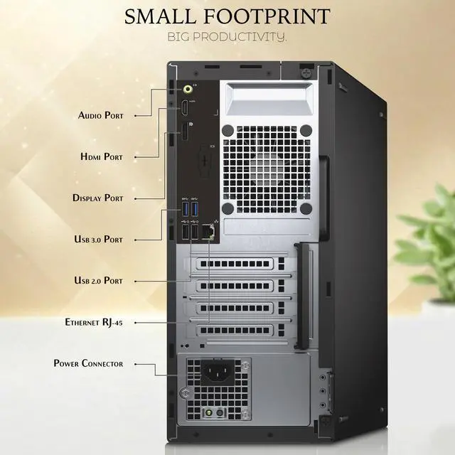 Alt view image 3 of 6 - Dell 3050 Business Tower PC, Intel Core i5-6500 Up to 3.60 GHz, 16GB DDR4 Ram, 1TB SSD, Wireless Keyboard and Mouse, Built-in Wi-Fi , Windows 11 Pro, Home and office Desktop Computer (Renewed)
