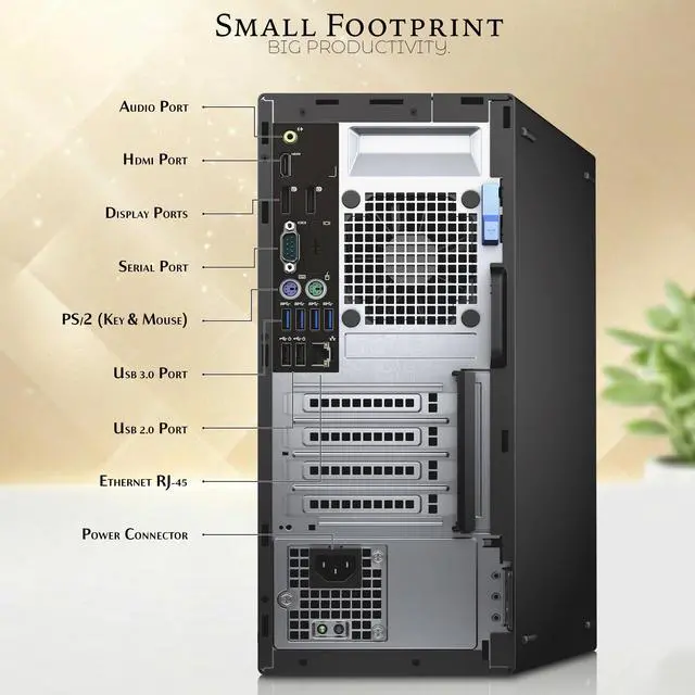 Alt view image 3 of 6 - Dell 5040 Desktop Tower PC, Intel Core i7-6700, 8GB RAM, 512GB SSD, HDMI, Display Port, Wireless Keyboard and Mouse, Built-in Wi-Fi, Windows 11 Pro, Business Computer (Renewed)