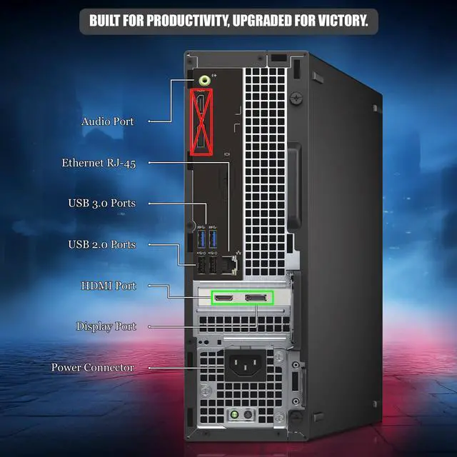 Alt view image 3 of 6 - Dell 3040 RGB Gaming Computer PC, Intel Core i5-6500, 8GB Ram, 512GB SSD, AMD RX-550 Graphics Card, RGB Keyboard and Mouse, RGB Speakers, Wi-Fi, Windows 11 Pro (Refurbished)