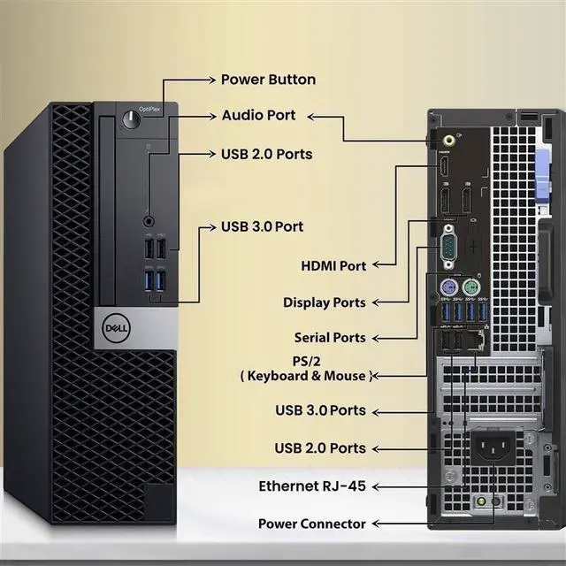 Alt view image 2 of 5 - Dell OptiPlex 5040 Personal Desktop Computer, Intel Core i7-6700 Up to 4.00GHz, 8MB Cache Memory, 8GB RAM, 512GB SSD, Wireless Keyboard and Mouse, Built-in Wi-Fi, Business PC, Windows 11 Professional