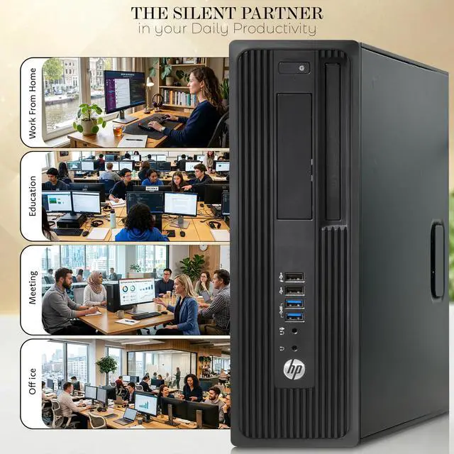 Alt view image 6 of 6 - HP Z240 Business Workstation PC, Intel Core i5-6500 up to 3.60GHz, 32GB DDR4 RAM, 256GB SSD, Wireless Keyboard and Mouse, Built-in Wi-Fi, Desktop Computer, Home and office PC (Refurbished)